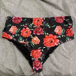 Floral High Waisted Bikini Bottoms XXL